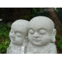 Bébé jumeaux en granite jizo bosatsu