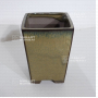coloured glazed pot khaki